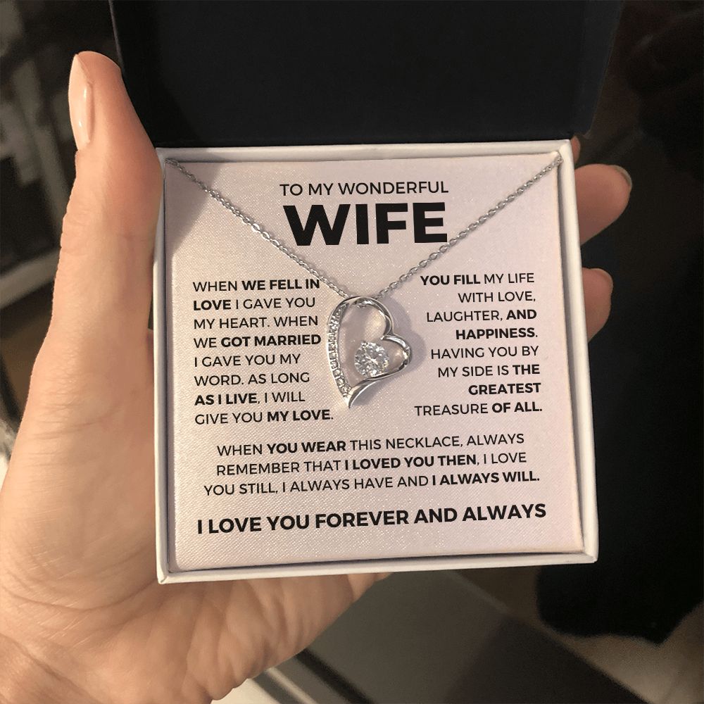 Gift for Wife, Valentine Necklace for Wife - Greatest Treasure - Forever Love Necklace