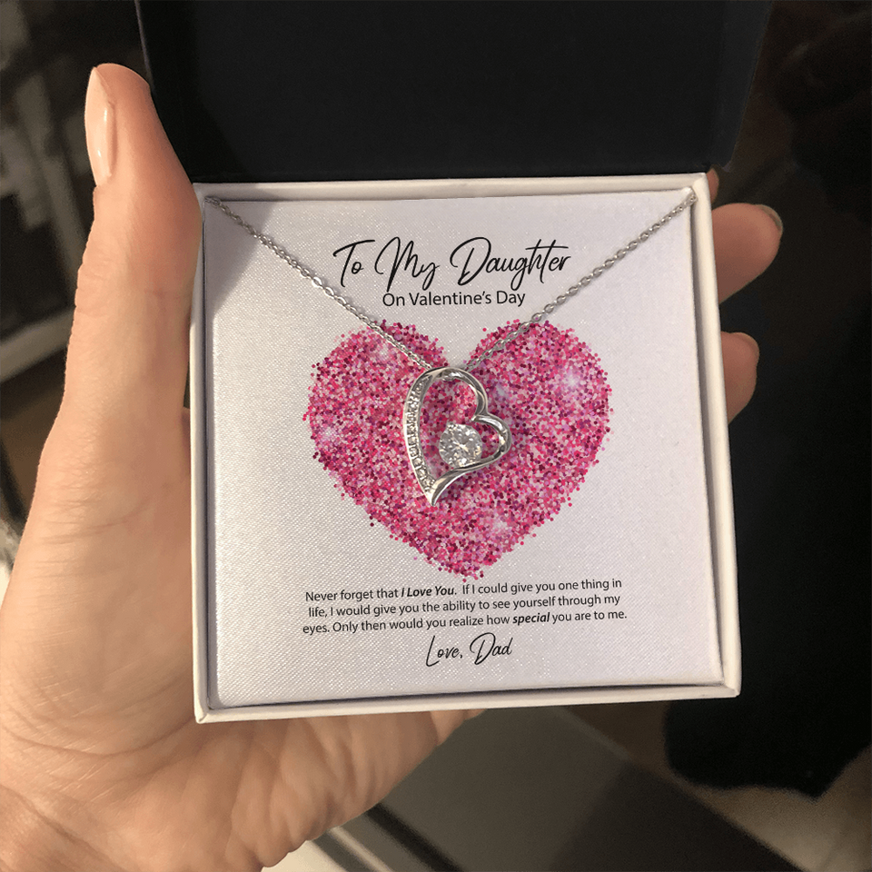To My Daughter from Dad Valentine's Day Forever Love Necklace