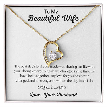 To My Beautiful Wife - Forever Love Necklace Gift For Mom, necklace For Wife, Gift For Mother's Day