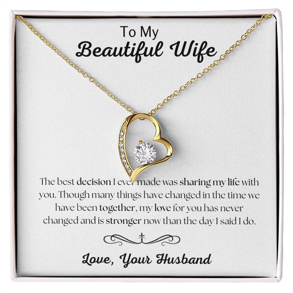 To My Beautiful Wife - Forever Love Necklace Gift For Mom, necklace For Wife, Gift For Mother's Day