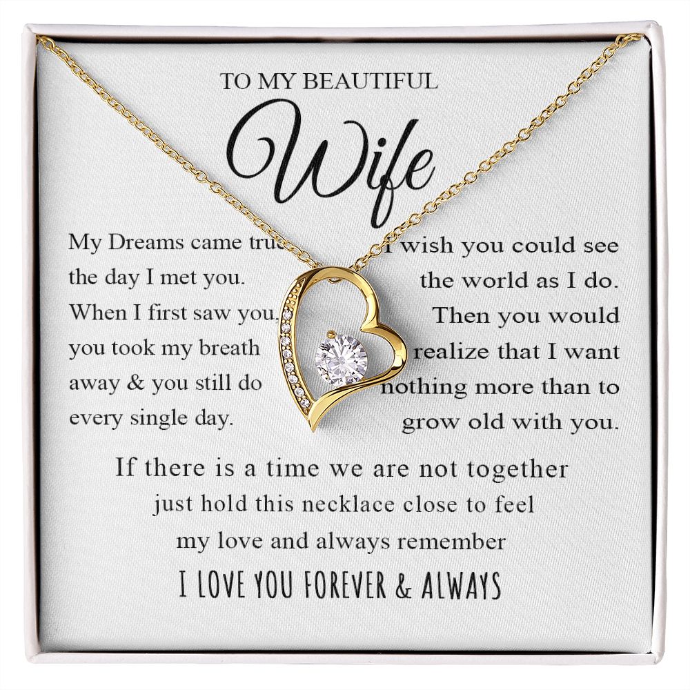 To My Beautiful Wife | My Dreams Came True | Forever Love Necklace