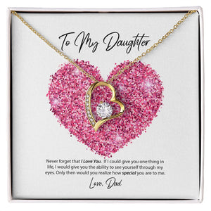 To My Daughter Love Dad Forever Love Necklace