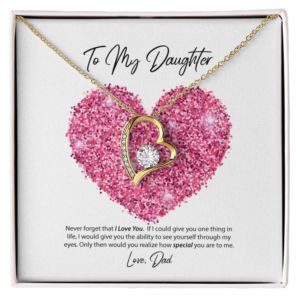 To My Daughter Love Dad Forever Love Necklace