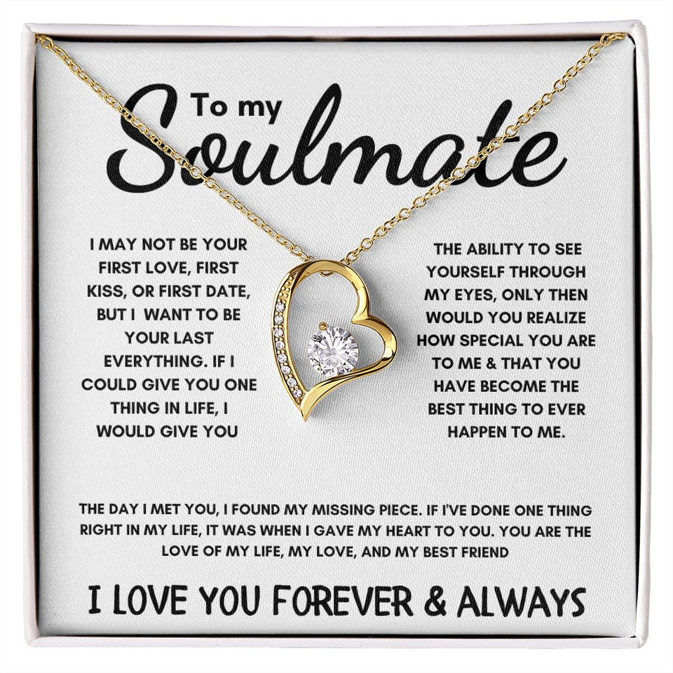 To My Soulmate - Forever Love Necklace - The Day I Met You - White Card
