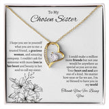 To My Chosen Sister - Forever Love Necklace - White Gift For Mom, necklace For Wife, Gift For Mother's Day