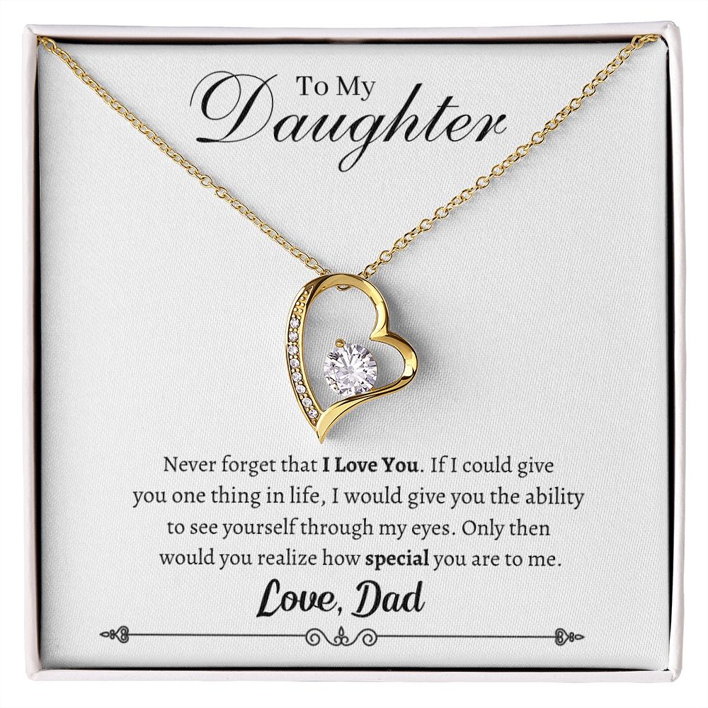 To My Daughter - Never Forget - Love Dad - Forever Love Necklace Gift For Mom, necklace For Wife, Gift For Mother's Day