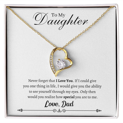 To My Daughter - Never Forget - Love Dad - Forever Love Necklace Gift For Mom, necklace For Wife, Gift For Mother's Day
