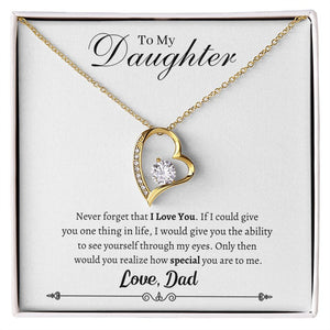 To My Daughter - Never Forget - Love Dad - Forever Love Necklace Gift For Mom, necklace For Wife, Gift For Mother's Day