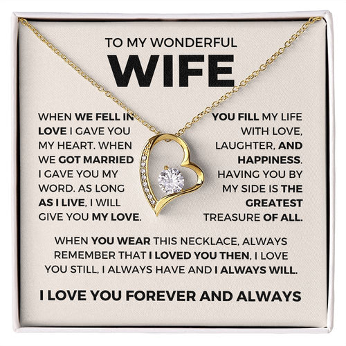 Gift for Wife, Valentine Necklace for Wife - Greatest Treasure - Forever Love Necklace