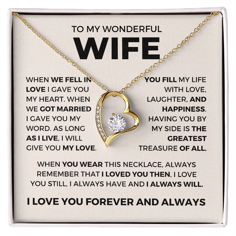 Gift for Wife, Valentine Necklace for Wife - Greatest Treasure - Forever Love Necklace