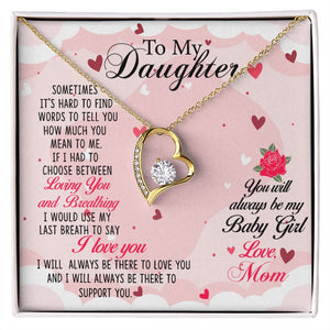 To my Daughter-01 Daughter Forever Love Heart Necklace