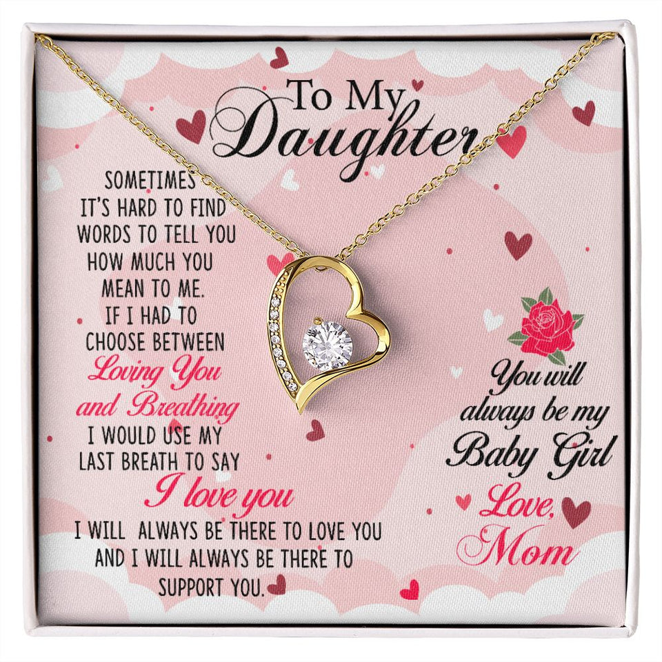 To my Daughter-01 Daughter Forever Love Heart Necklace
