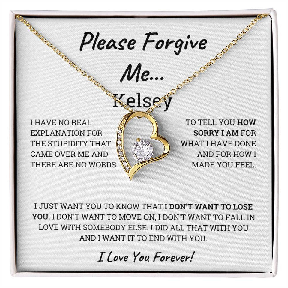 Please forgive me Personalized Forever Love Necklace, Apology Gift