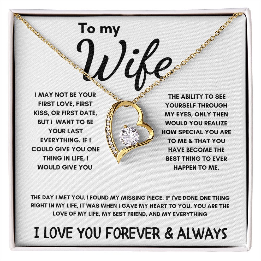 To My Wife - Forever Love Necklace - The Day I Met You - White Card Gift For Mom, necklace For Wife, Gift For Mother's Day