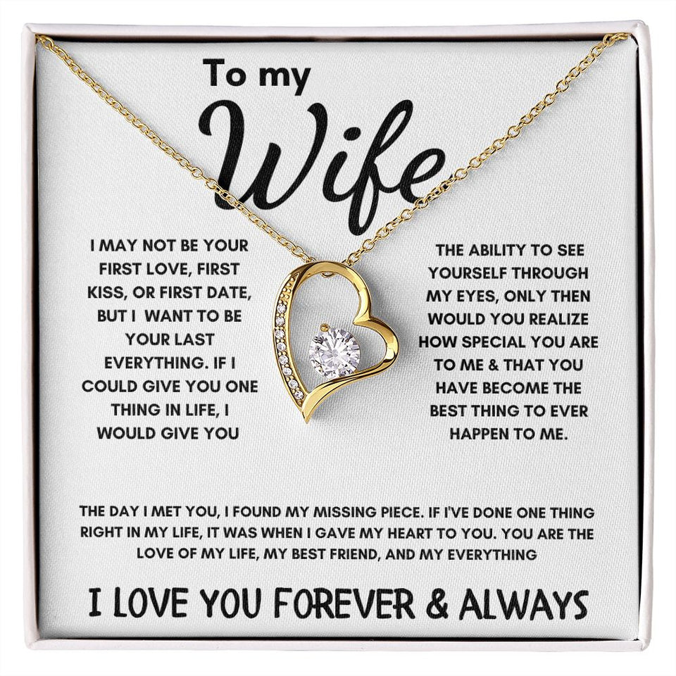 To My Wife - Forever Love Necklace - The Day I Met You - White Card Gift For Mom, necklace For Wife, Gift For Mother's Day