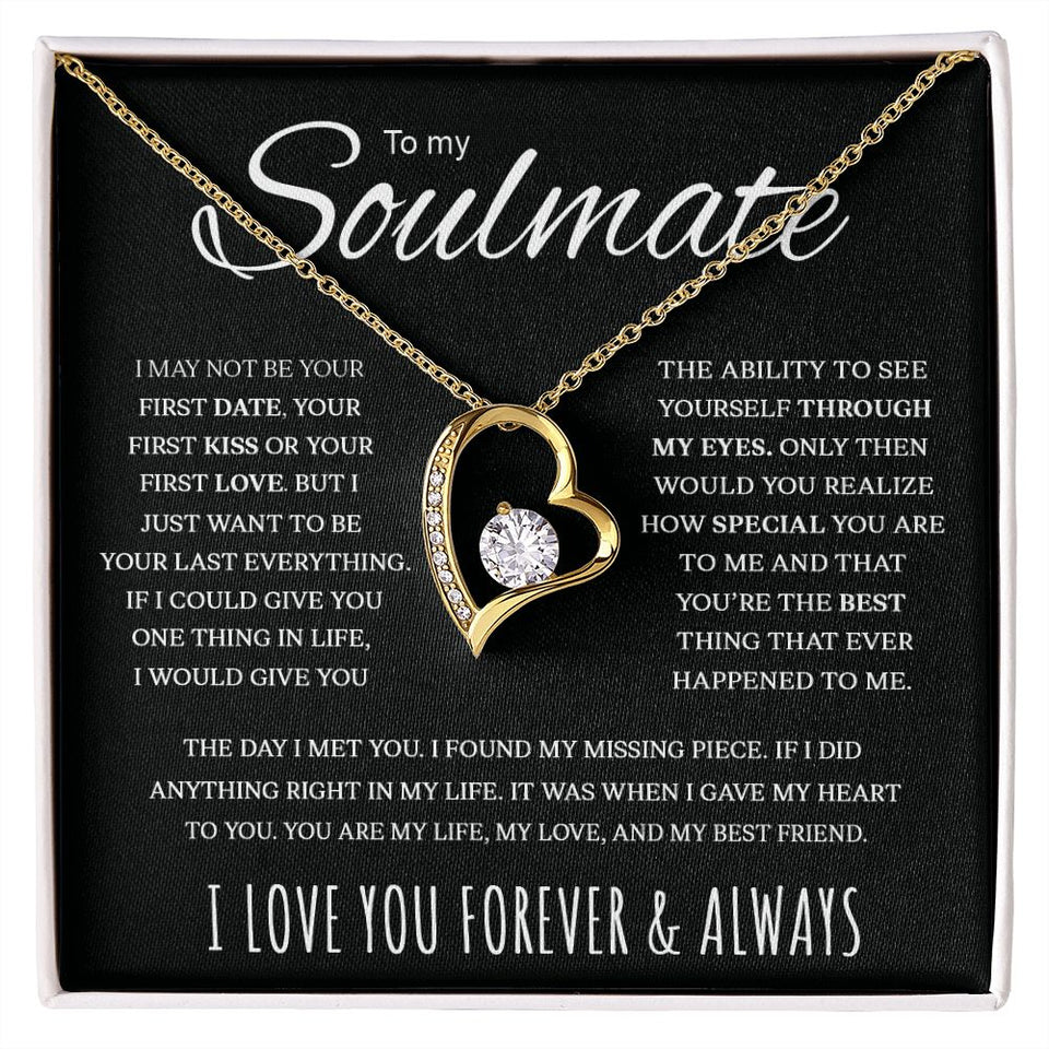 To My Soulmate | My Life My Love My Best Friend | Black Version | Forever Love Necklace