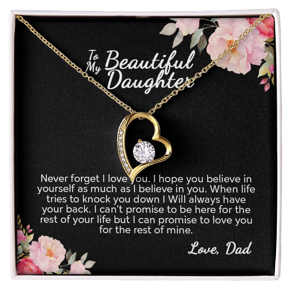 To My Beautiful Daughter From Dad | I Can Promise | Forever Love Necklace