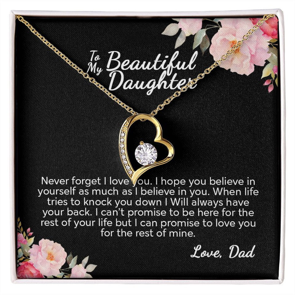 To My Beautiful Daughter From Dad | I Can Promise | Forever Love Necklace