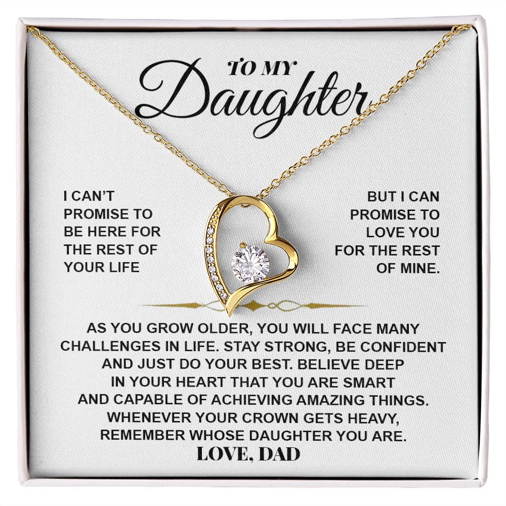 To My Daughter Gift From Dad | Be Confident And Just Do Your Best | Forever Love Necklace