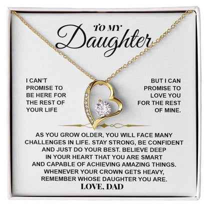 To My Daughter Gift From Dad | Be Confident And Just Do Your Best | Forever Love Necklace