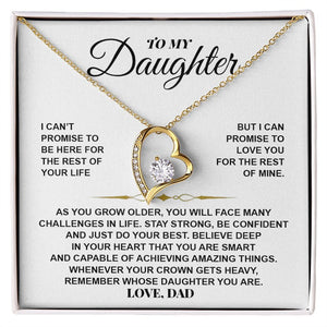 To My Daughter Gift From Dad | Be Confident And Just Do Your Best | Forever Love Necklace