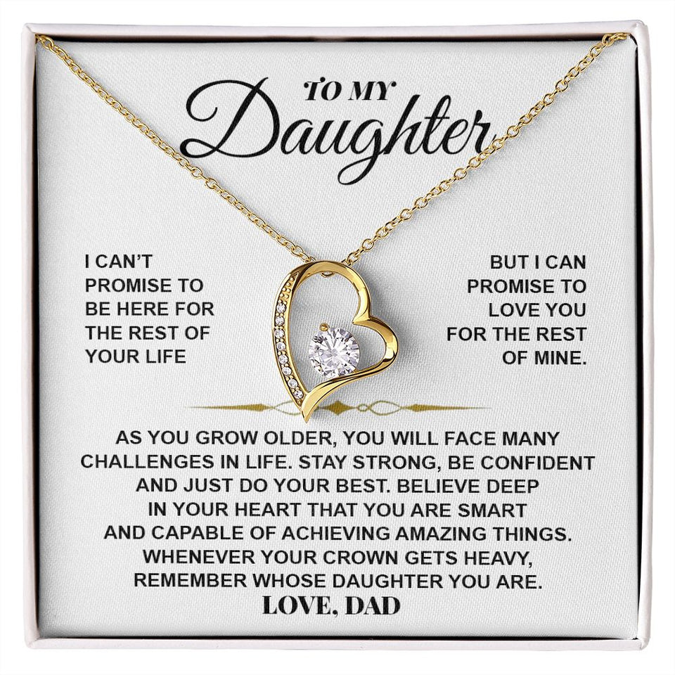 To My Daughter Gift From Dad | Be Confident And Just Do Your Best | Forever Love Necklace