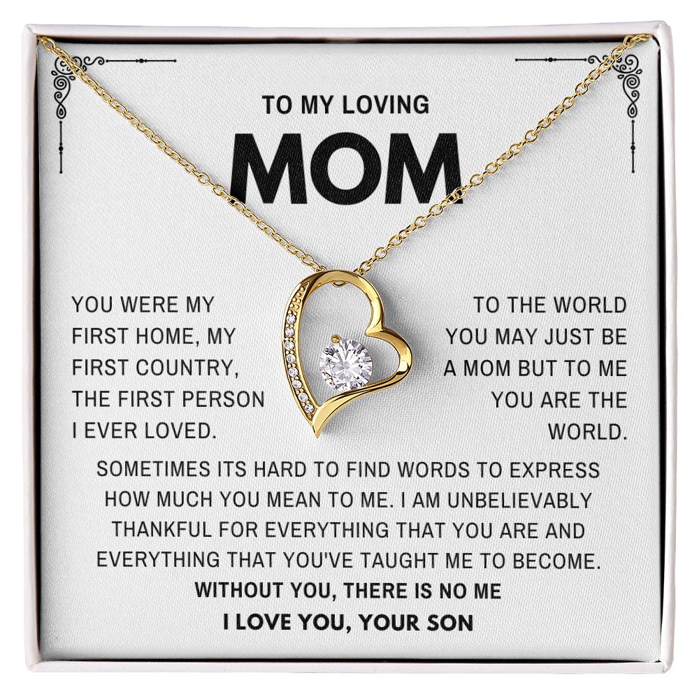 To my Loving Mom- Mother's day Gift From Son- Forever Love Necklace