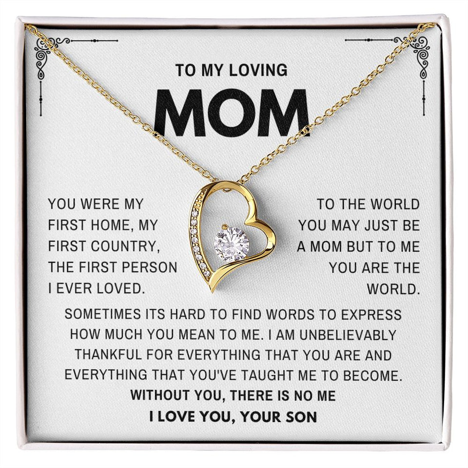 To my Loving Mom- Mother's day Gift From Son- Forever Love Necklace