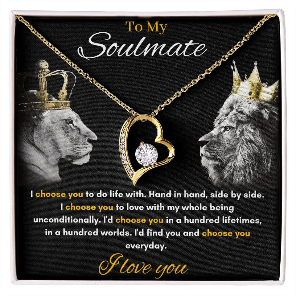 To My Soulmate - Forever Love Necklace - Hand in Hand Gift For Mom, necklace For Wife, Gift For Mother's Day