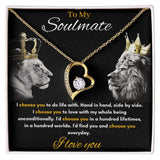 To My Soulmate - Forever Love Necklace - Hand in Hand Gift For Mom, necklace For Wife, Gift For Mother's Day