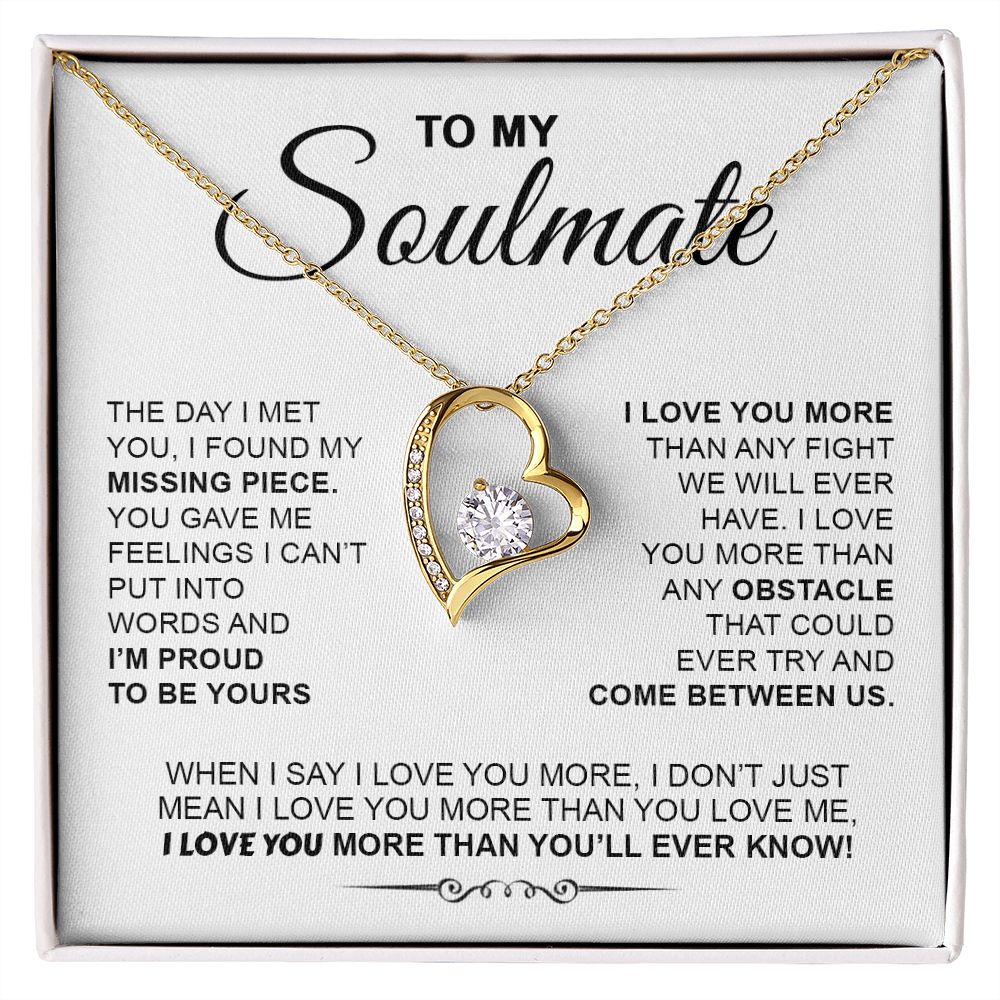To My Soulmate | I Love You More | Forever Love Necklace