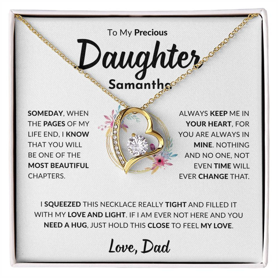 Personalized Daughter Forever Love Necklace, Birthday Gift, Graduation Gift for Her, Christmas present