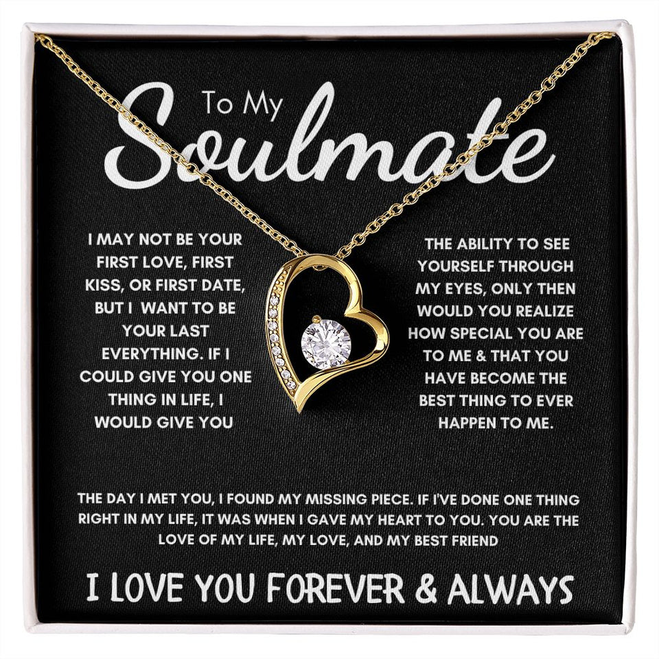 To My Soulmate - Forever Love Necklace - The Day I Met You - Black Card