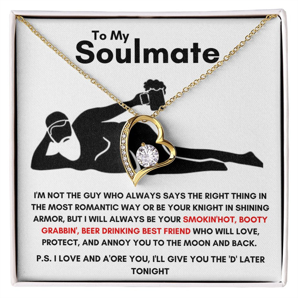 To My Soulmate - Forever Love Necklace - Booty Grabbin' - White Card