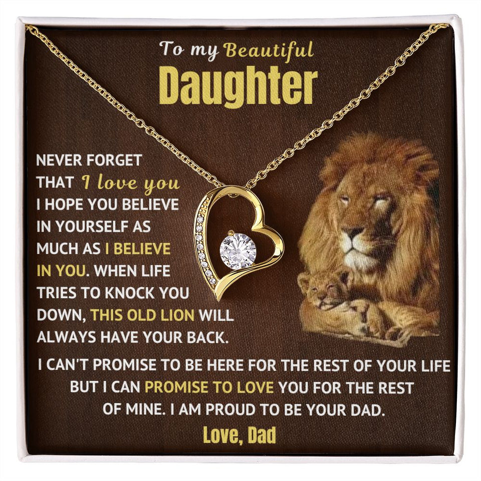 Dad to Daughter Necklace - Forever Love Necklace - Necklace Gift for Daughter from Dad