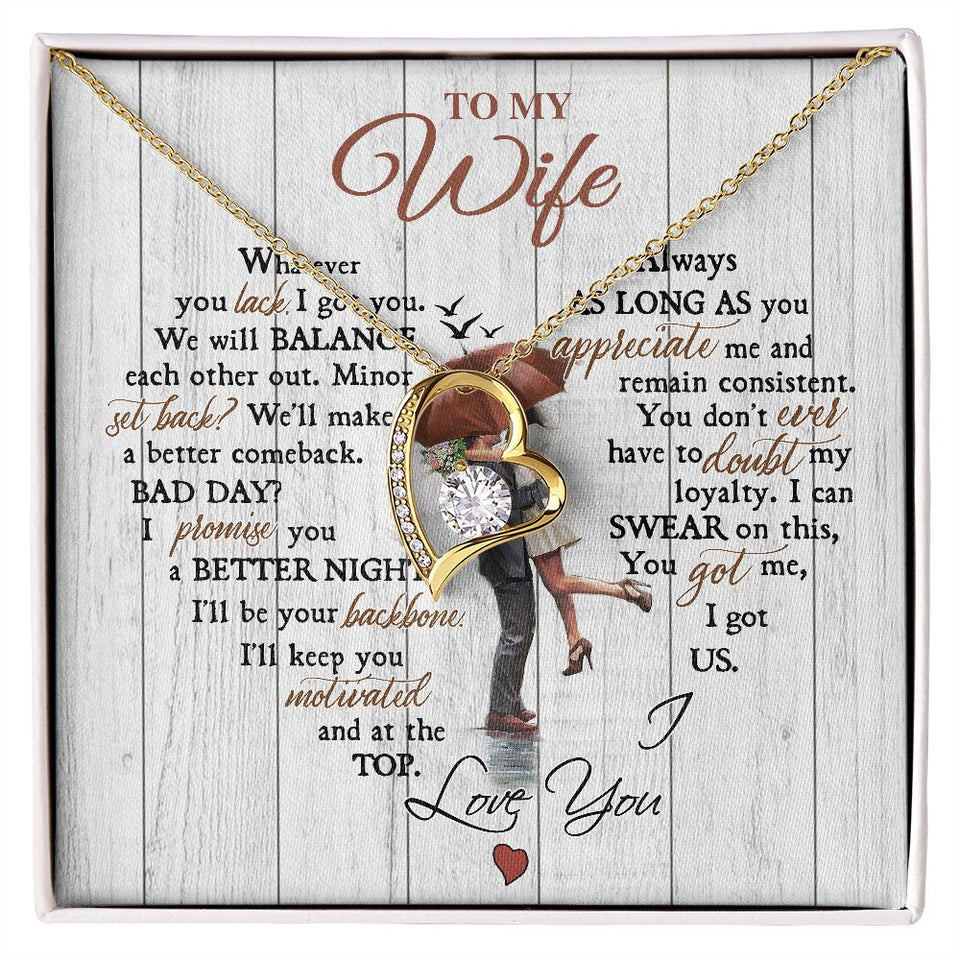 To My Wife | I'll Be Your Backbone | Forever Love Necklace | Christmas Gift for Wife