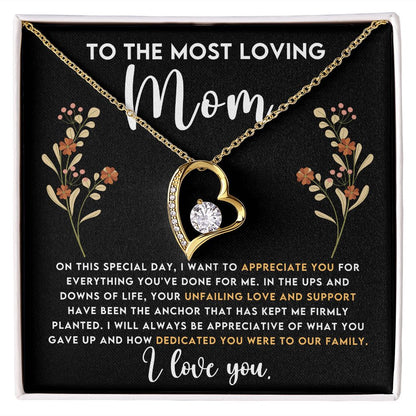 To The Most Loving Mom Forever Love Necklace, Mother's Day Gift