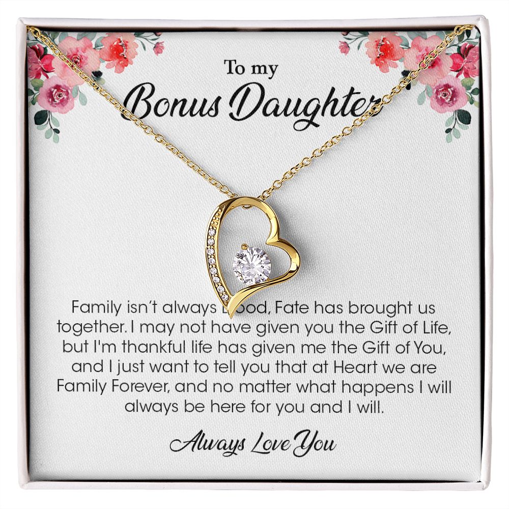 My Bonus Daughter | The Gift Of You - Forever Love Necklace Gift For Mom, necklace For Wife, Gift For Mother's Day