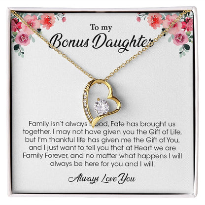 My Bonus Daughter | The Gift Of You - Forever Love Necklace Gift For Mom, necklace For Wife, Gift For Mother's Day