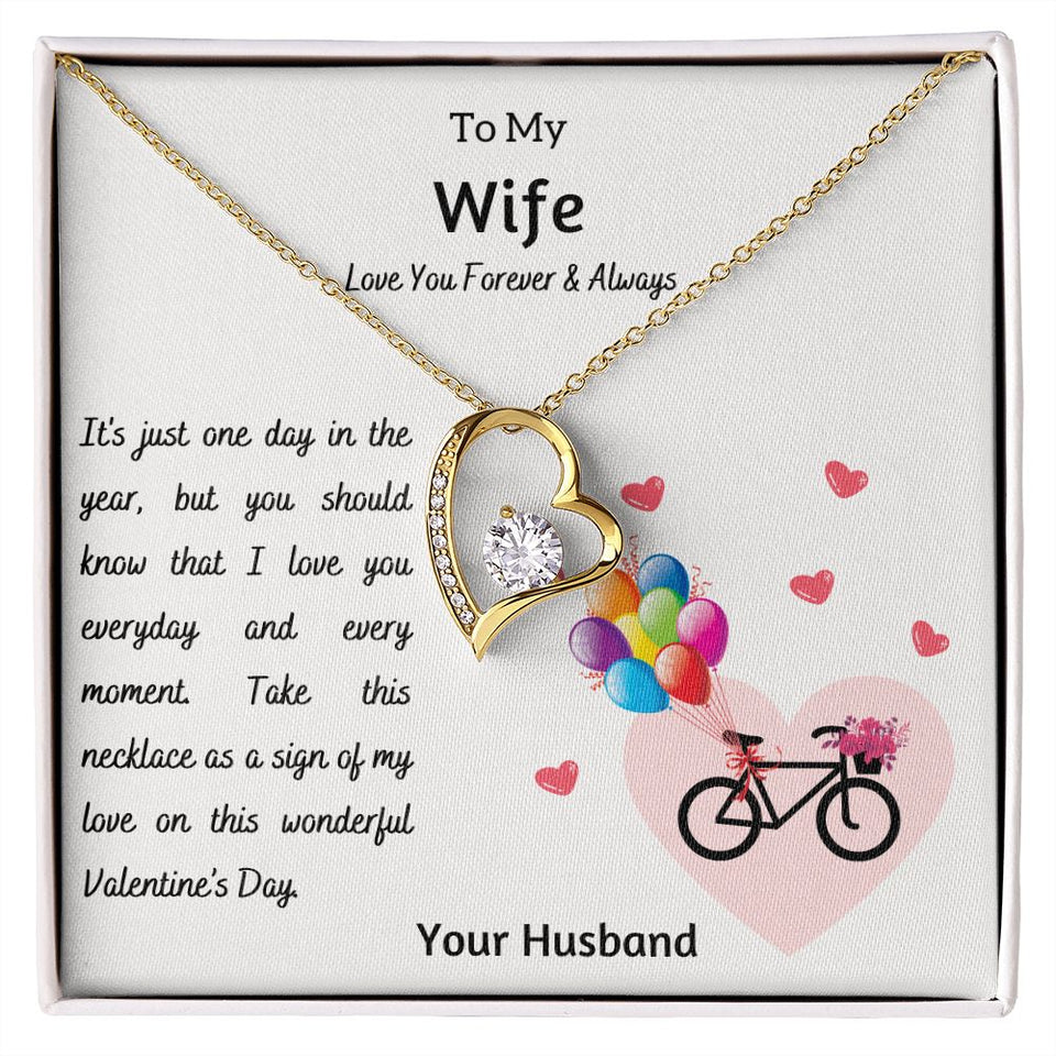 To My Wife | Your Husband | I Love you everyday Forever Love Necklace