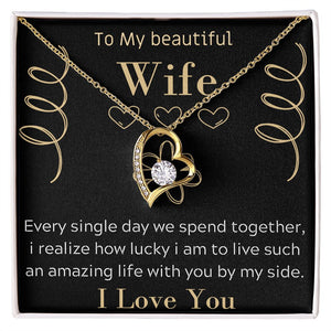 To My beautiful Wife Necklace, Romantic Gift, Birthday Gift, Forever Love Necklace
