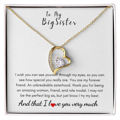 To My Big Sister - Forever Love Necklace - Unbreakable Gift For Mom, necklace For Wife, Gift For Mother's Day