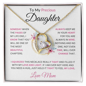 To My Precious Daughter Someday When The Pages Love Mom | Forever Love Necklace