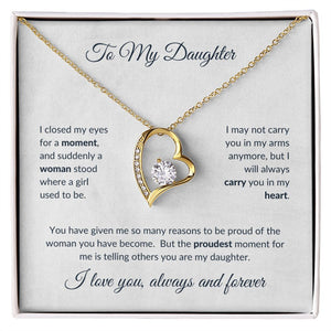 To My Daughter - Proudest Moment Forever Love Necklace White
