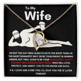 To My Wife - Forever Love Necklace - Booty Grabbin' - Black Card Gift For Mom, necklace For Wife, Gift For Mother's Day