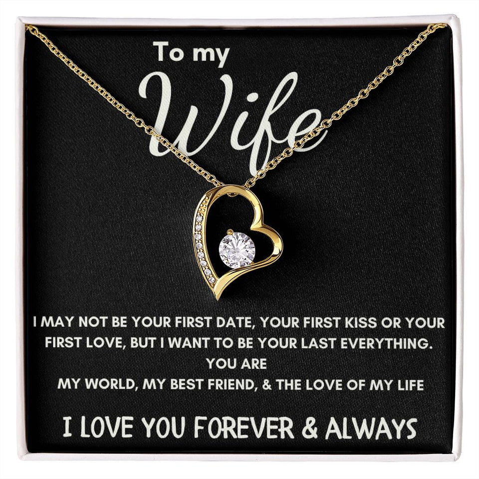 To My Wife - Forever Love - Love of My Life Necklace - Black Card Gift For Mom, necklace For Wife, Gift For Mother's Day