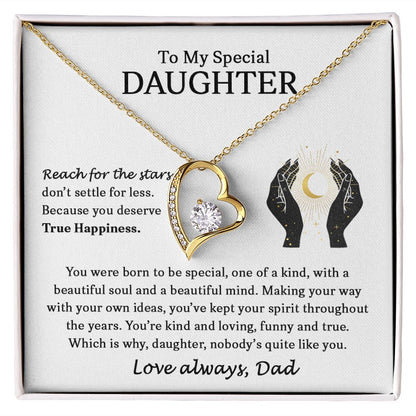 To My Special Daughter | Reach For The Stars | Forever Love Necklace