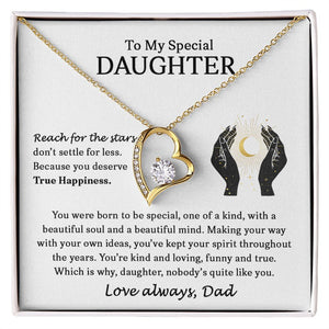 To My Special Daughter | Reach For The Stars | Forever Love Necklace