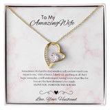 To My Amazing Wife - Forever Love Necklace - Light Pink Gift For Mom, necklace For Wife, Gift For Mother's Day