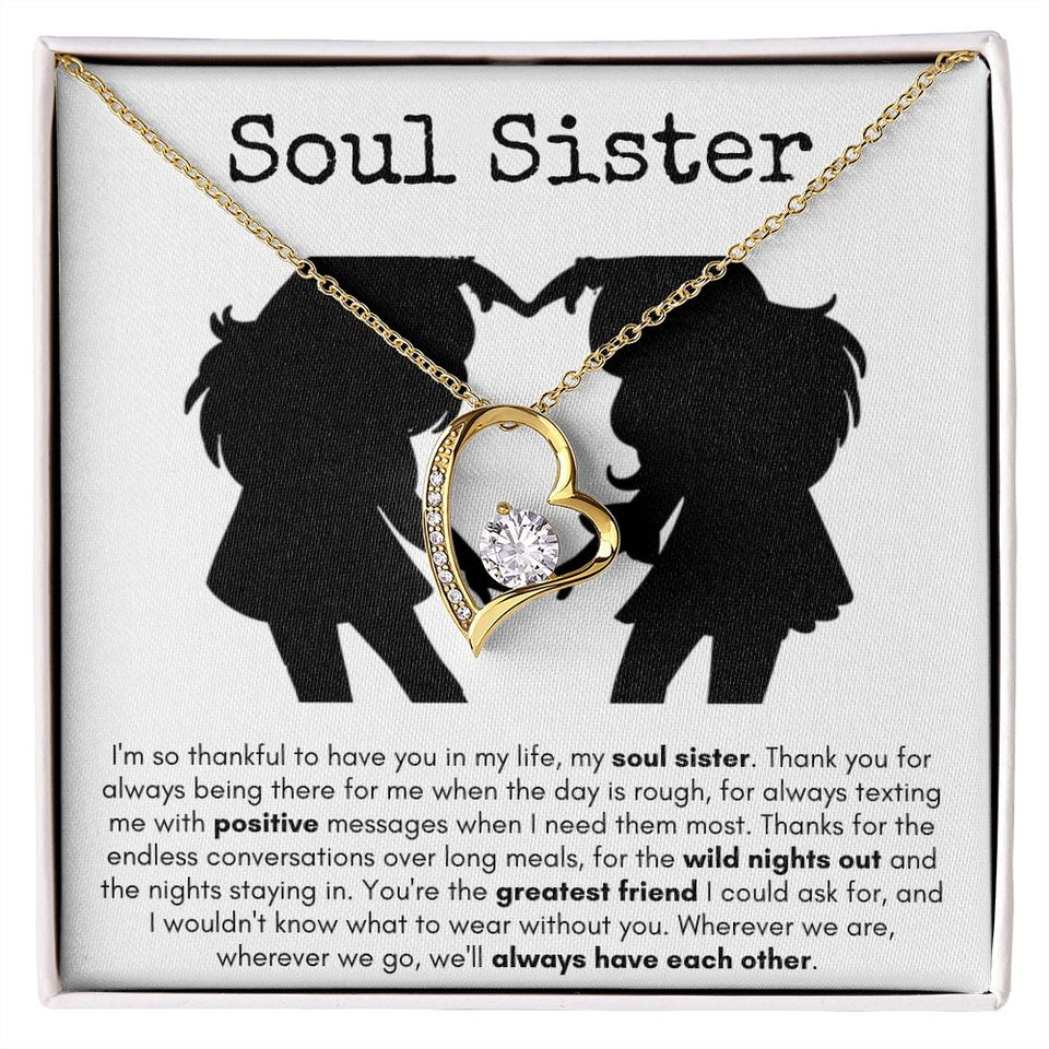 Soul Sister - Forever Love Necklace - Silhouette Gift For Mom, necklace For Wife, Gift For Mother's Day
